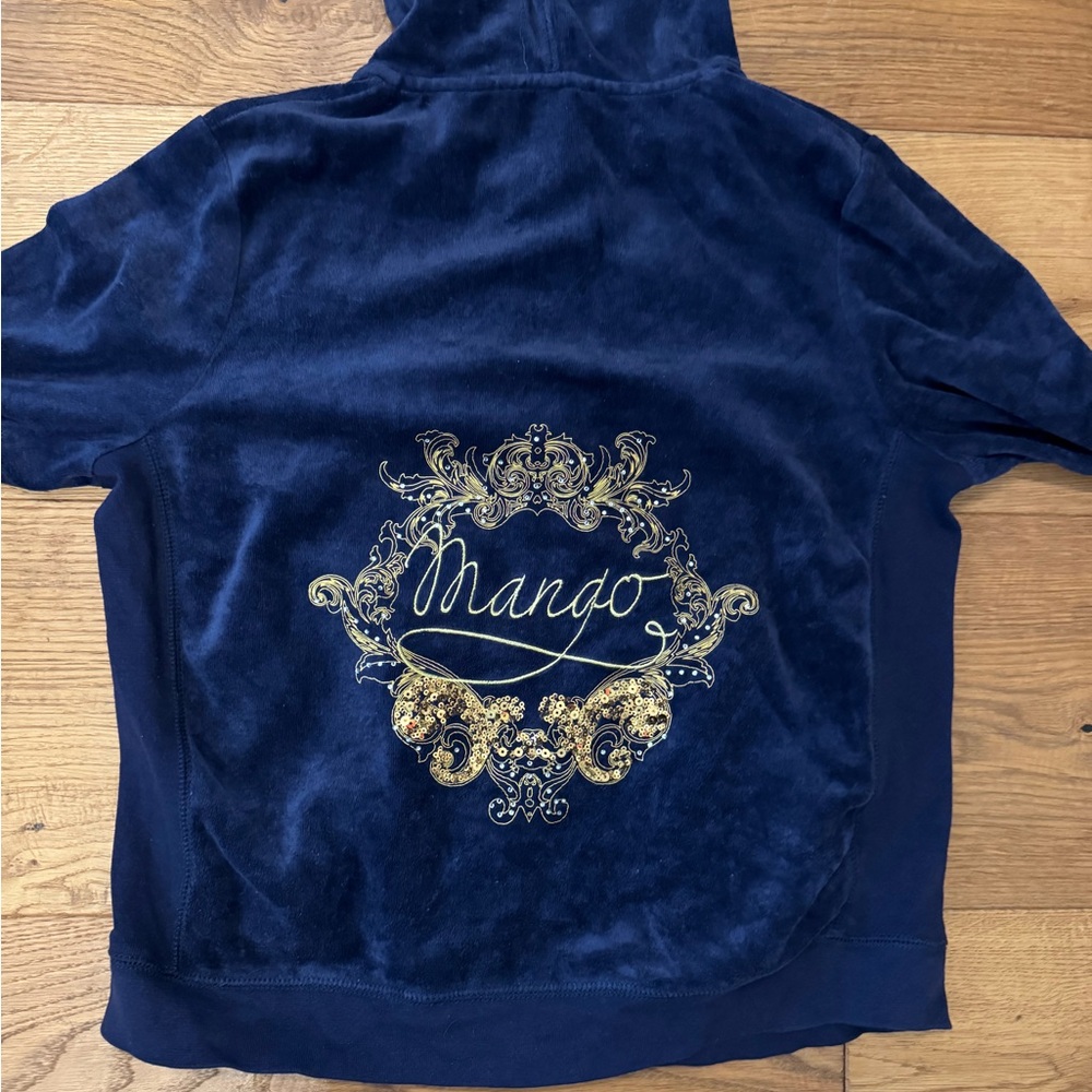 Mango Navy and Gold Embellished Jacket